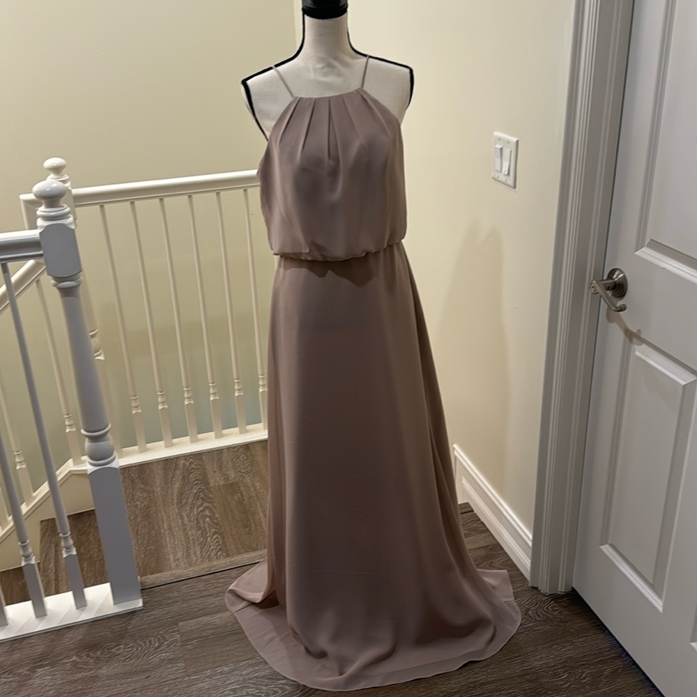 Sorella Vita Chiffon Halter Spaghetti Strap In Vintage Rose